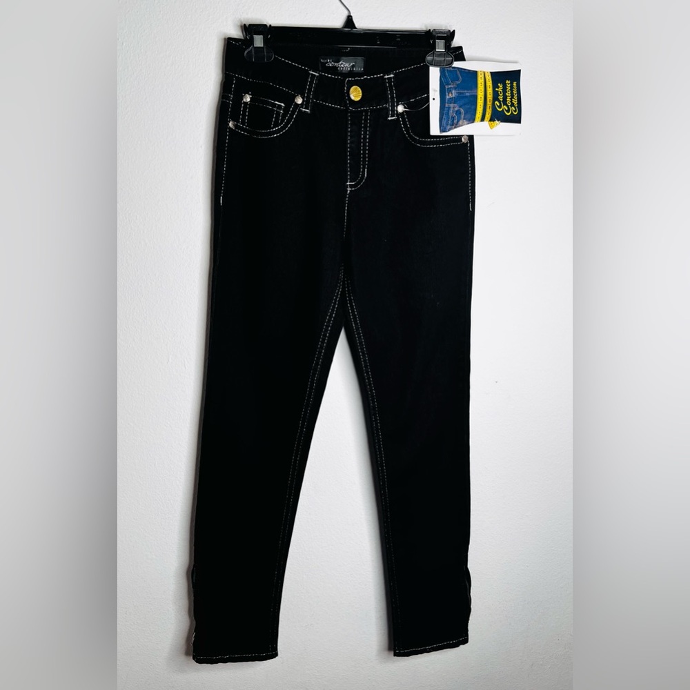 Cache Contour Collection Women's Jean Black Denim Skinny Leg Size 0